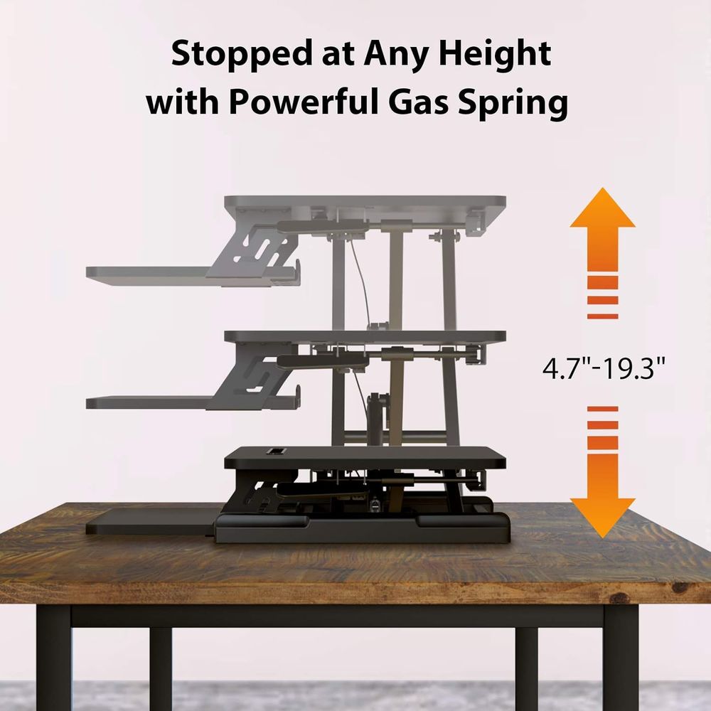 Height-Adjustable Standing Des - Desk Setup Dual Monitor のレビューと価格