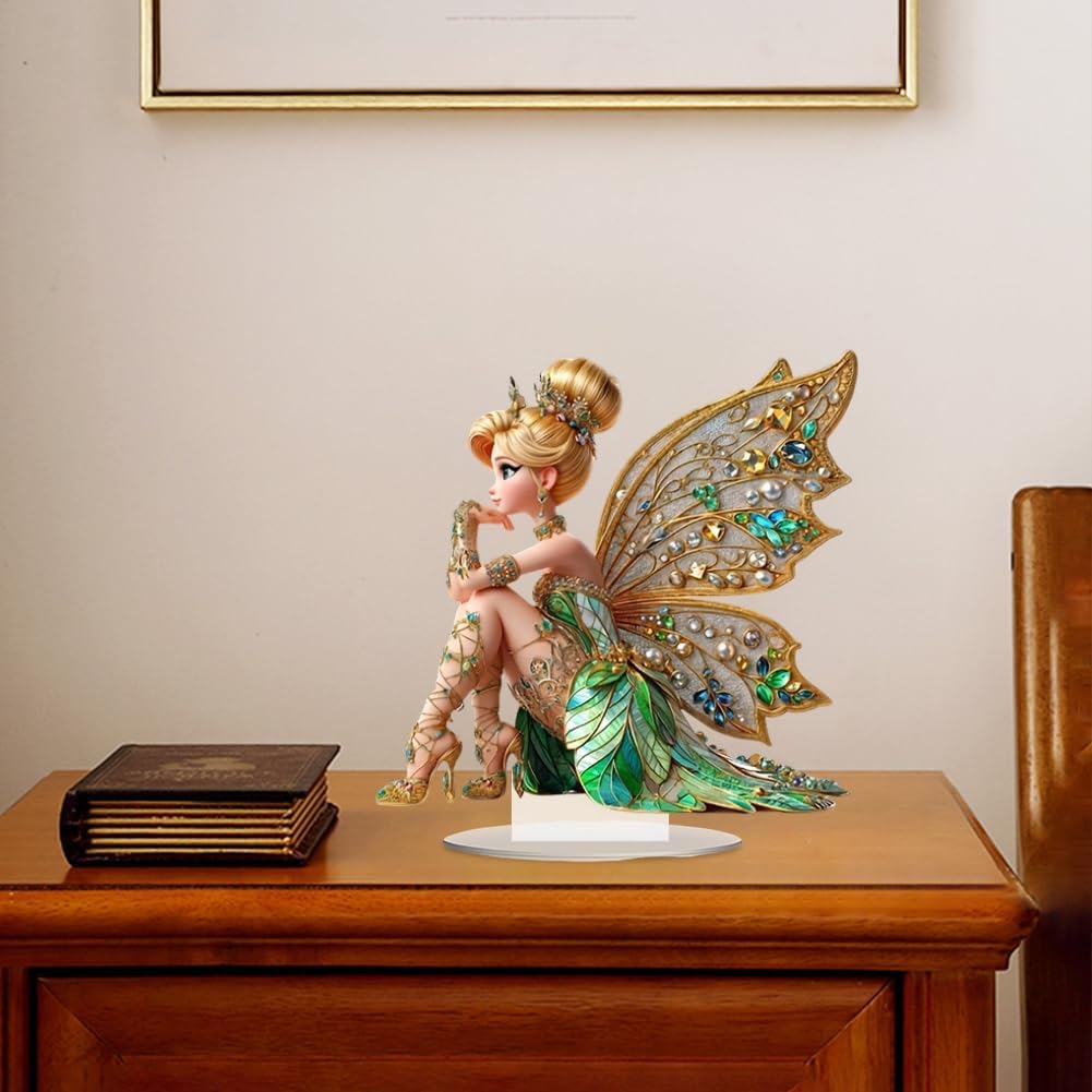 Mini Table Flower Fairy Statue - Desk Setup Retro のレビューと価格
