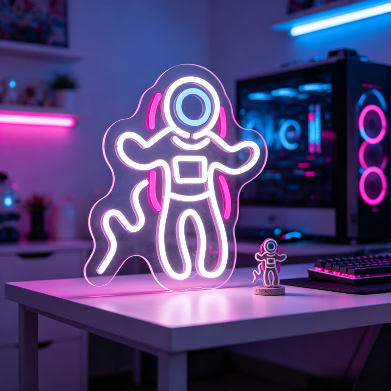Astronaut LED Neon Sign Spacem - Desk Setup Accessories Aesthetic のレビューと価格