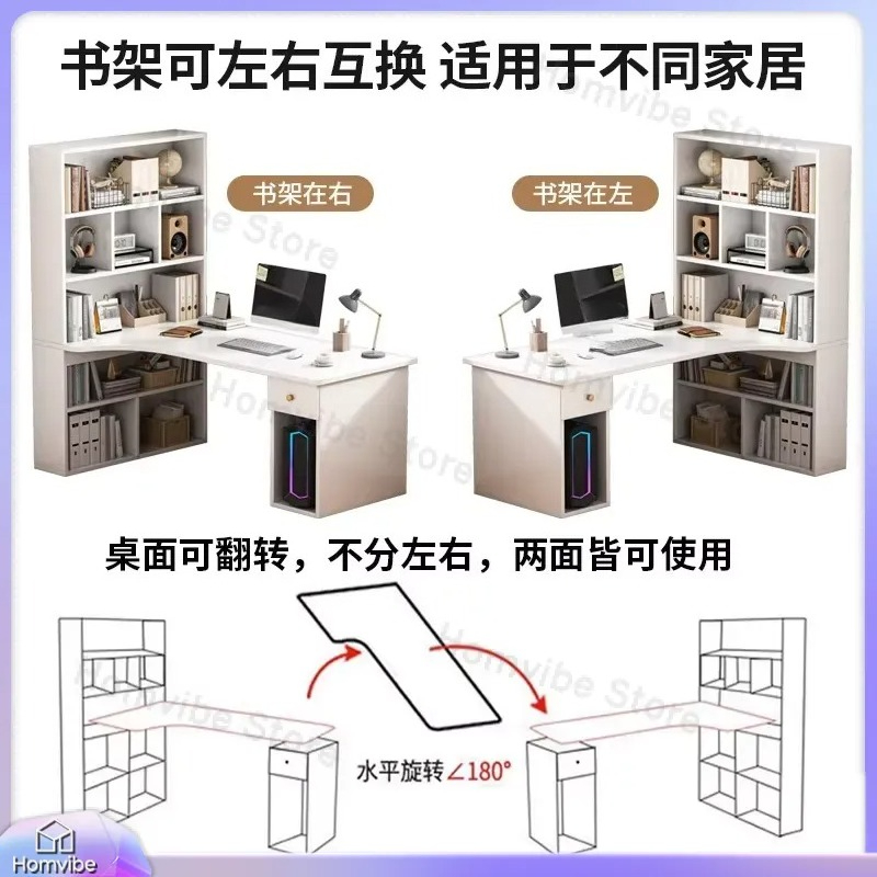 L Shaped Computer Desk with Bo - Desk Setup Dual Monitor のレビューと価格