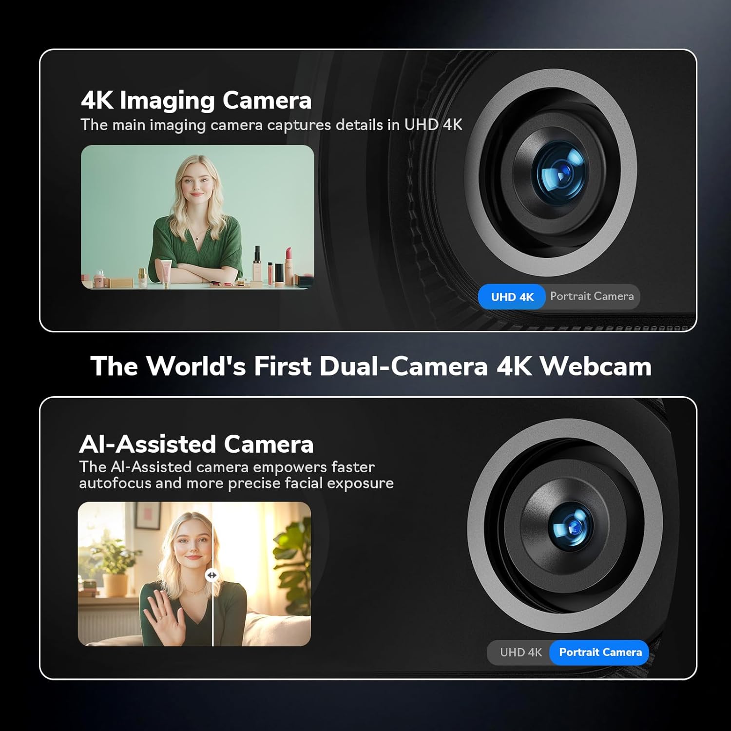 4K Webcam EMEET Dual-Camera AI - Desk Setup Streaming のレビューと価格