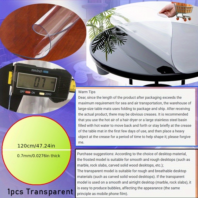 1pc 100/110/120cm Clear PVC Ro - Desk Setup Desk のレビューと価格