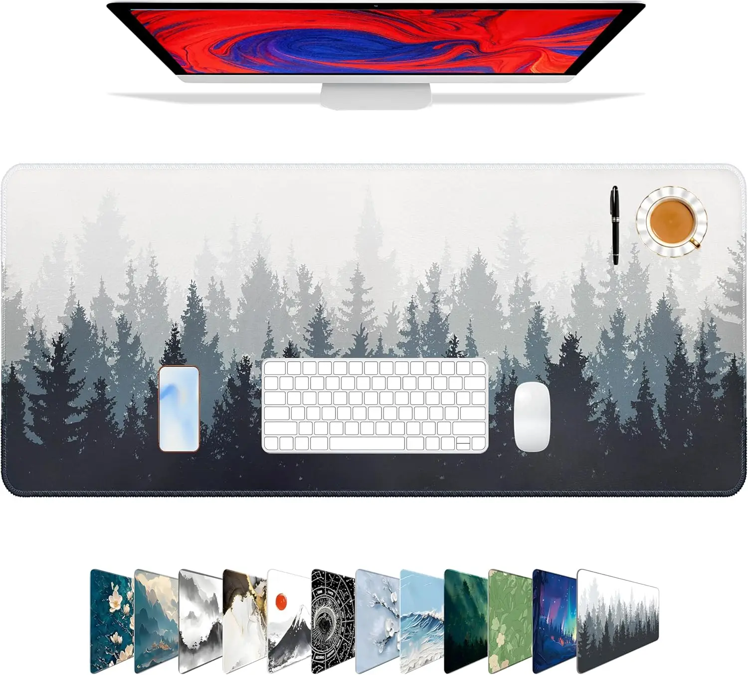 Forest Pattern Gaming Mouse Pa - Rubber Mat Desk のレビューと価格