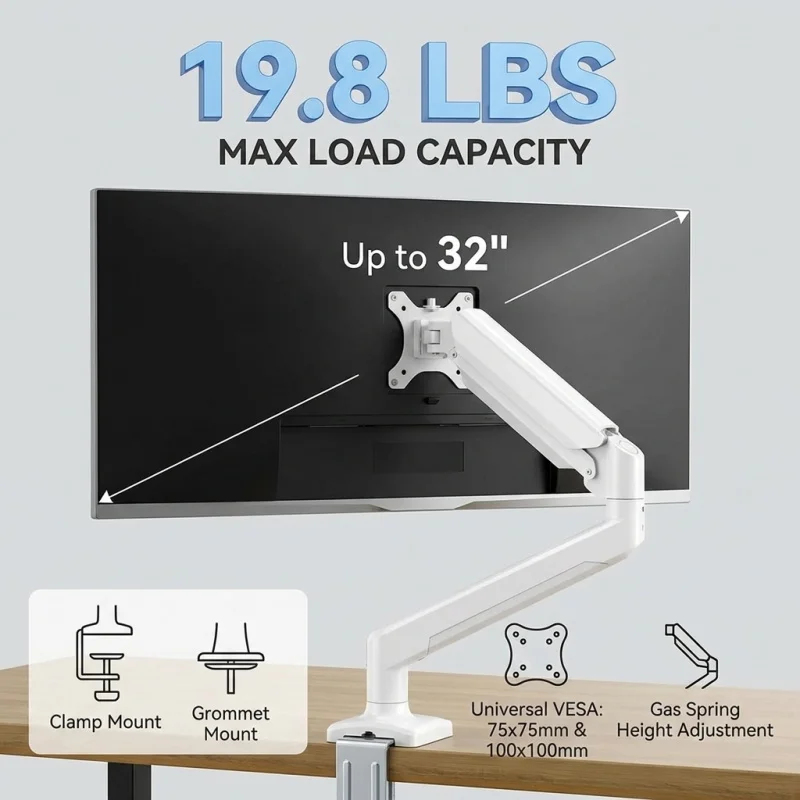 Single Monitor Arm Mount for 1 - Monitor Arm Clamp のレビューと価格