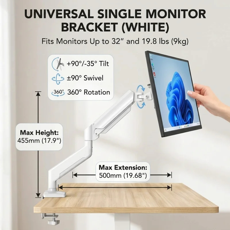 Single Monitor Arm Mount for 1 - Monitor Arm Clamp のレビューと価格