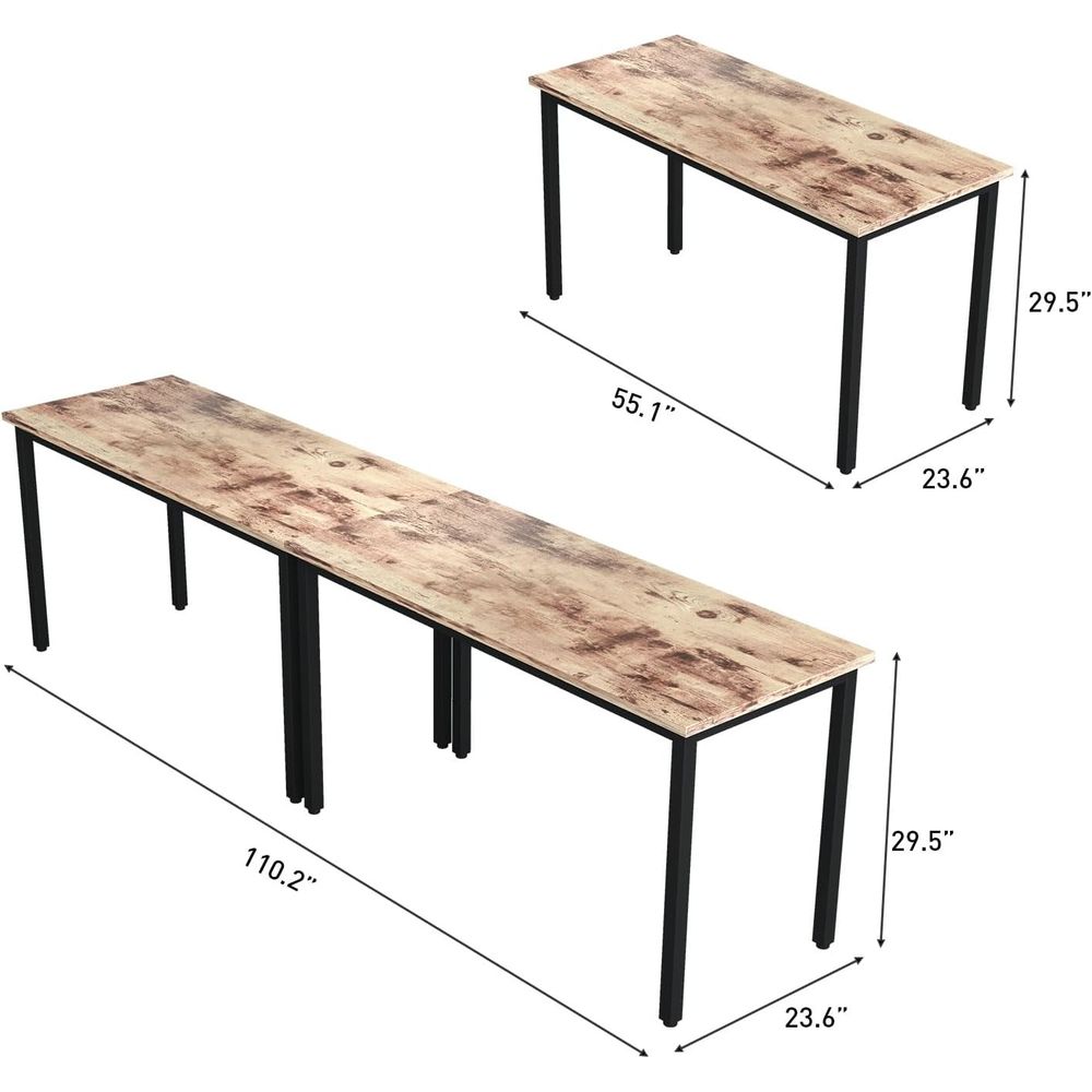 Rustic Brown 4-8 Person Meetin - Desk Setup For Studying のレビューと価格