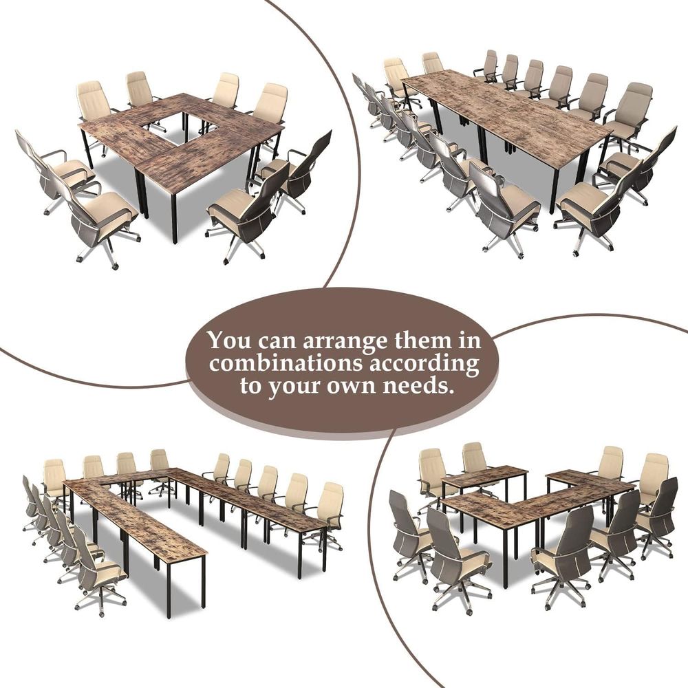 Rustic Brown 4-8 Person Meetin - Desk Setup For Studying のレビューと価格