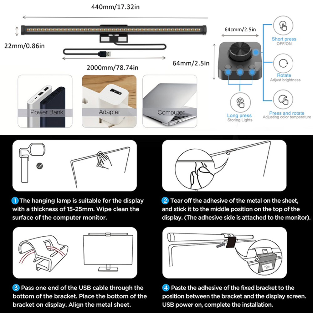 LED Eye-Care Desk Lamp Led Mon - Desk Setup Desk のレビューと価格